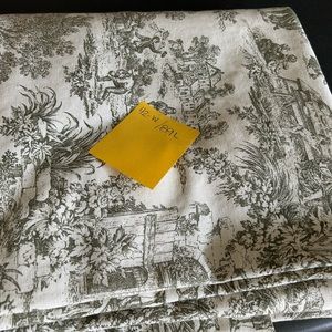 Sage / cream toile panel curtains
